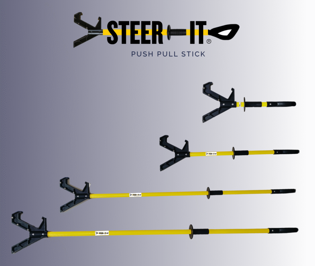 Steer-it yellow push pull poles in different lengths